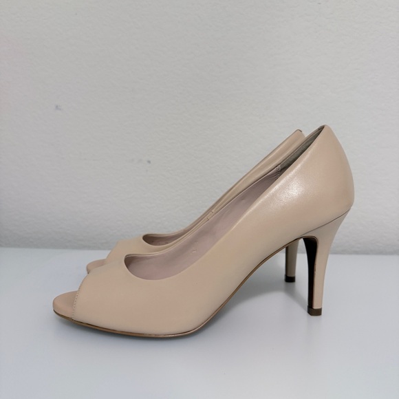 Cole Haan Harlow Cream Peep-Toe Heels Size 10 - Picture 2 of 9